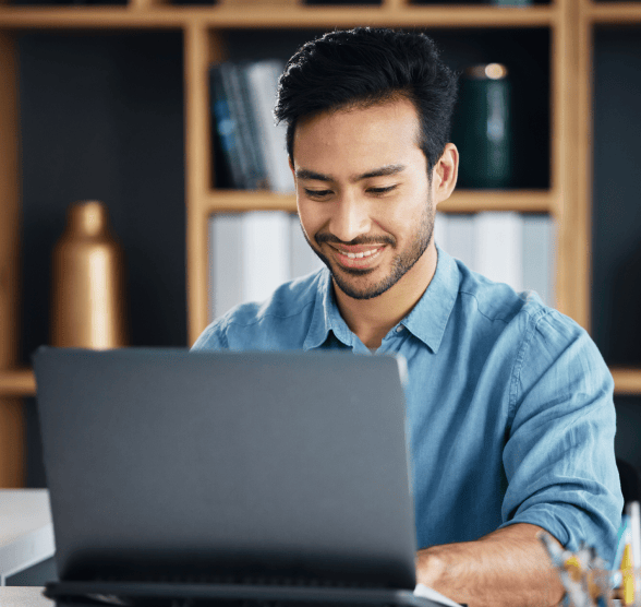 Man looking at laptop